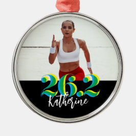 Ornamento De Metal Maratona Personalizada Foto 26.2 Em Execução