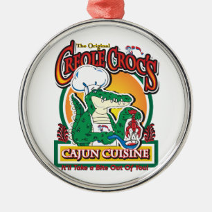 Ornamento De Metal Mardi Gras Cajun Crocodilo