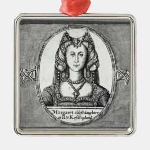 Ornamento De Metal Margaret Tudor com os dois de seus maridos