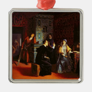 Ornamento De Metal Marina Mniszech sob a apreensão com um padre, 1883