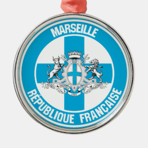 Ornamento De Metal Marselha Round Emblem