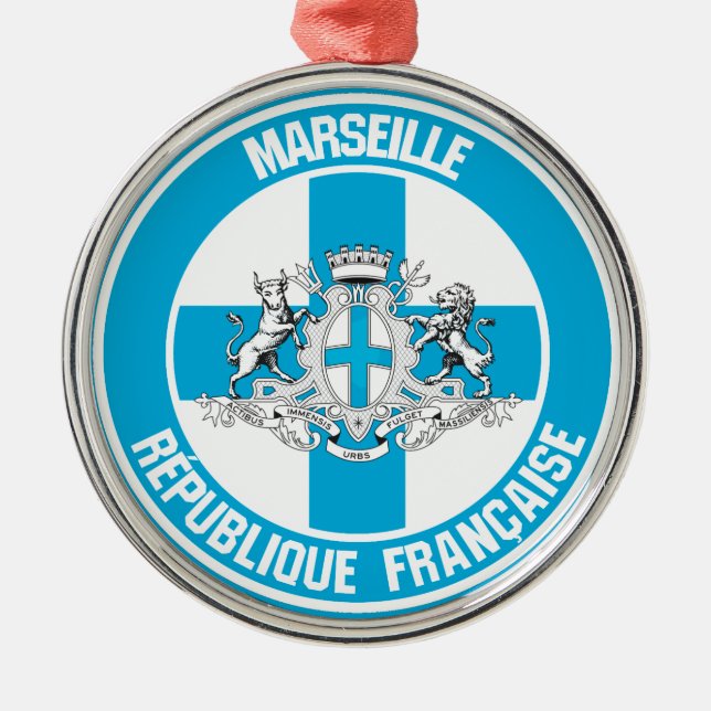 Ornamento De Metal Marselha Round Emblem (Frente)