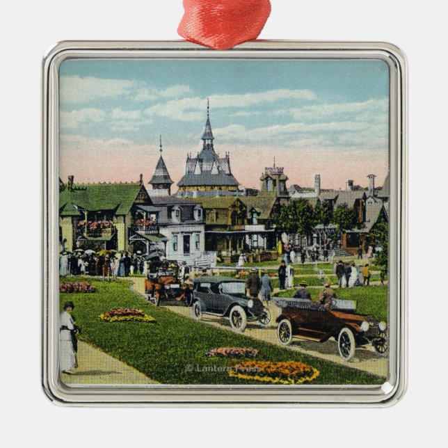 Ornamento De Metal Martha's Vineyard, vista da avenida do oceano (Frente)