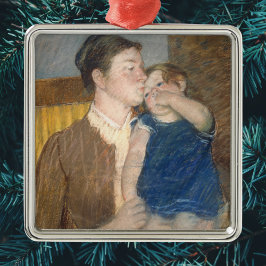 Ornamento De Metal Mary Cassatt Mãe's Goodnight Beijo - Arte Vintage