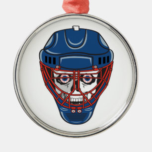 Ornamento De Metal máscara de goleiro de hóquei no gelo com desenho d