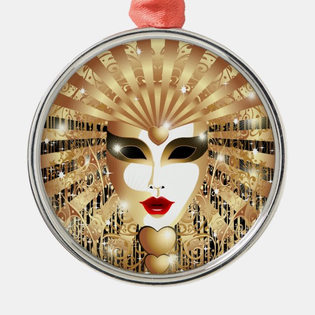 Ornamento De Metal Máscara do ouro Venice (Frente)