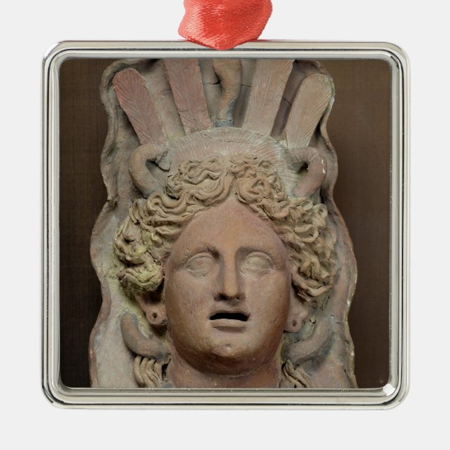 Ornamento De Metal Máscara Punic que representa o Demeter (Frente)