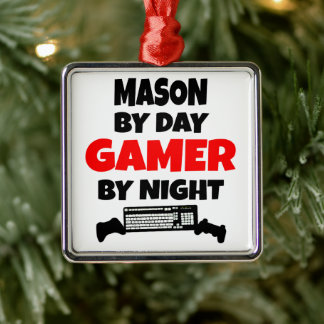 Ornamento De Metal Mason ama jogar Videos games
