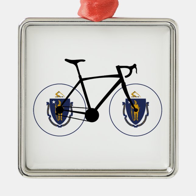 Ornamento De Metal Massachusetts Flag Cycling (Frente)