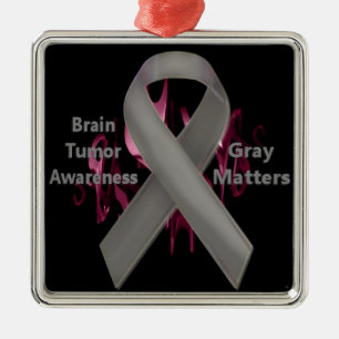 Ornamento De Metal Matérias cinzentas - consciência do tumor cerebr