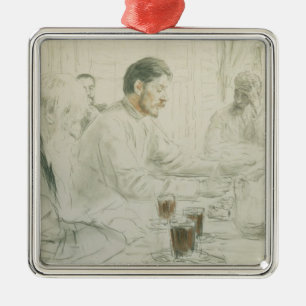 Ornamento De Metal Máximo Gorky que lê crianças do seu poema 'de