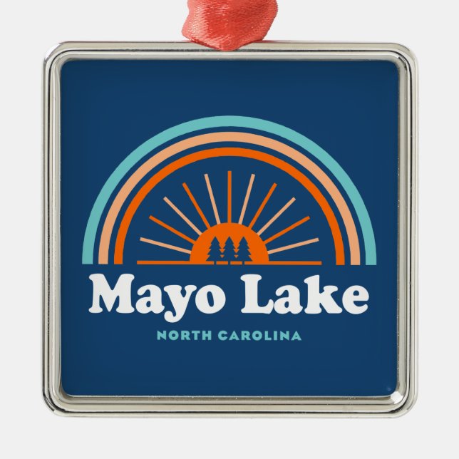 Ornamento De Metal Mayo Lake North Carolina Rainbow (Frente)
