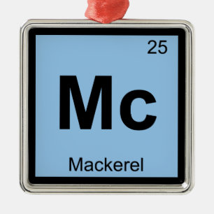 Ornamento De Metal Mc - Símbolo da Tabela Periódica Química do Peixe