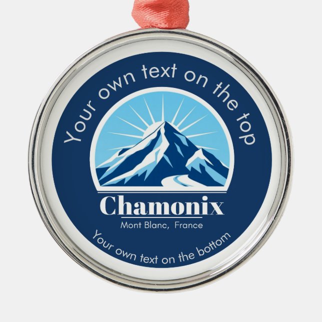Ornamento De Metal Medalha Chamonix Mont Blanc France (Frente)