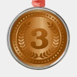 Ornamento De Metal Medalha de bronze 3º lugar vencedor