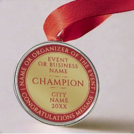 Ornamento De Metal Medalha de Campeão de Ouro Simples Prêmio de Negóc