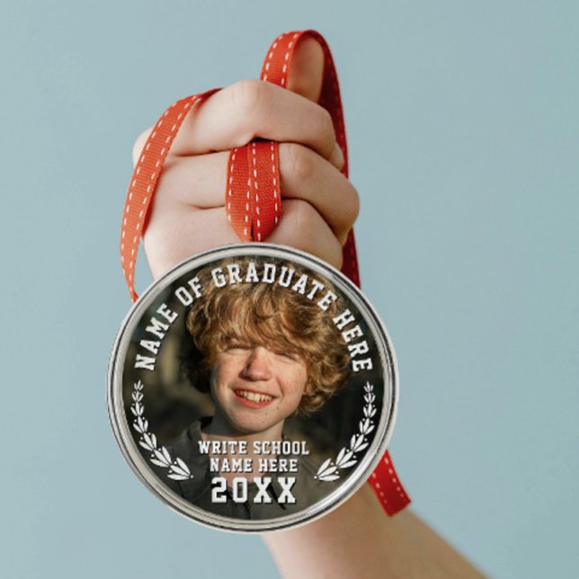 Ornamento De Metal Medalha de Foto por Formando das Escolas Modernas  (Criador carregado)