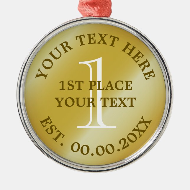 Ornamento De Metal medalha Dourada campeã principal medalhão vencedor (Frente)