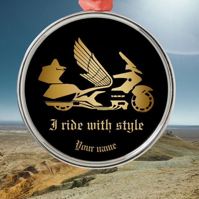 Ornamento De Metal Medalha Dourada de Motocicletas Ornament dwing (Criador carregado)