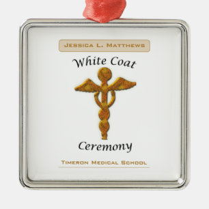 Ornamento De Metal Medicina Dourada de Cerimônia de Casaco Branco, I