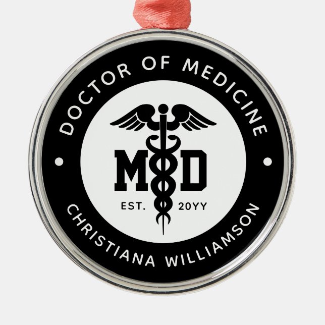Ornamento De Metal Médico de Medicina Médico Personalizado (Frente)