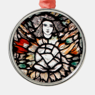 Ornamento De Metal Meditação em Cores: Arte de Vitral & Espiritual