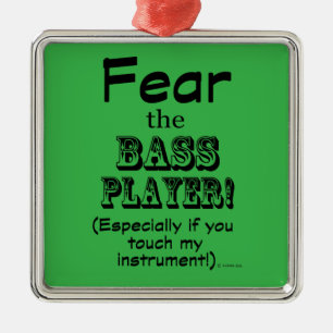 Ornamento De Metal Medo Do Jogador De Bass
