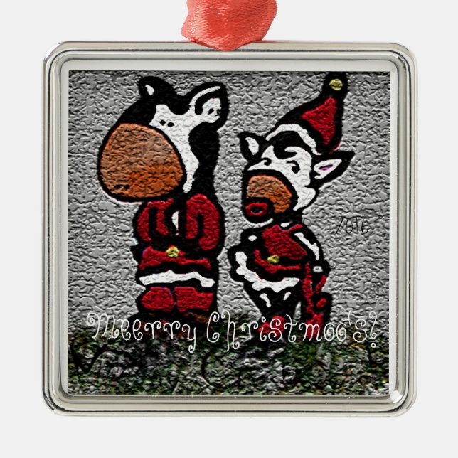 Ornamento De Metal Meerry Christmoo! (Frente)