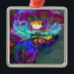 Ornamento De Metal Meia-noite Púrpura Púrpura Paqueca Paqueca<br><div class="desc">pintura romântica de papoila abstrato púrpura e lacrimogênea de coloração branca por H Cooper</div>