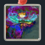 Ornamento De Metal Meia-noite Púrpura Púrpura Paqueca Paqueca<br><div class="desc">pintura romântica de papoila abstrato púrpura e lacrimogênea de coloração branca por H Cooper</div>