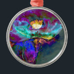 Ornamento De Metal Meia-noite Púrpura Púrpura Paqueca Paqueca<br><div class="desc">pintura romântica de papoila abstrato púrpura e lacrimogênea de coloração branca por H Cooper</div>