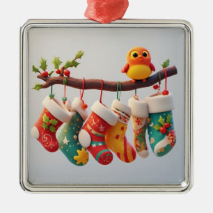 Ornamento De Metal Meias de Natal Festivas