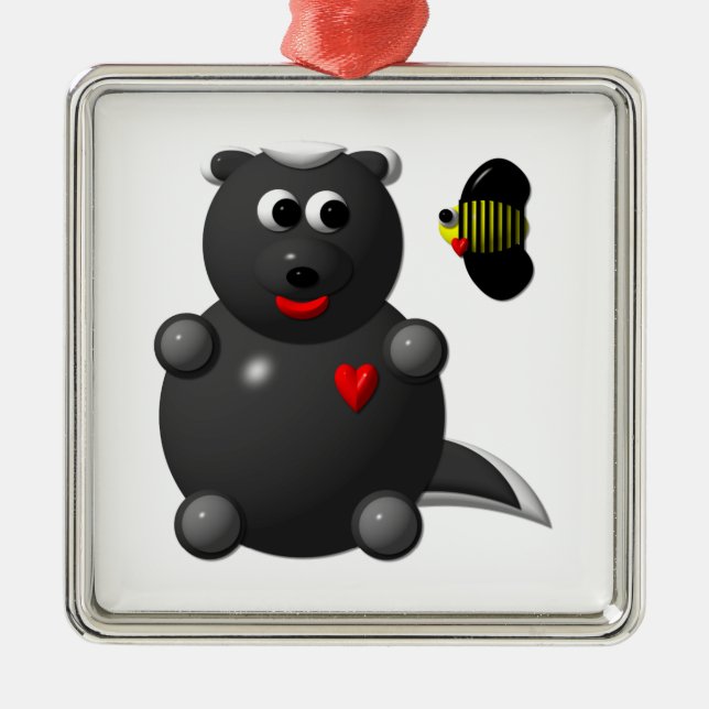 Ornamento De Metal Mel Badger e Honey Bee (Frente)
