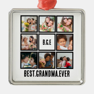 Ornamento De Metal Melhor Colagem de Fotografias da Avó Personalizada