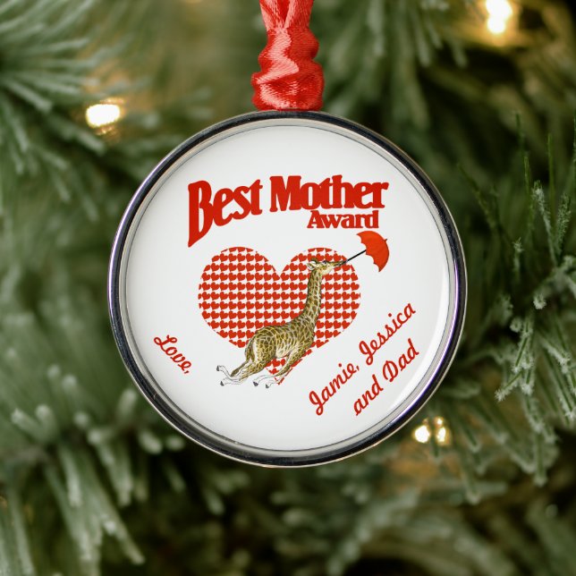 Ornamento De Metal Melhor Guarda-Prêmio Mãe (Árvore)