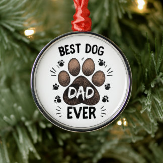 Ornamento De Metal Melhor Pai de Cachorro de Todos os Tempos – Amante