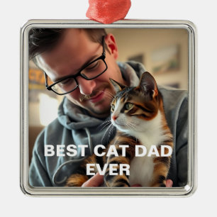 Ornamento De Metal Melhor Pai de Gato Moderno de Todos os Tempos – Fo