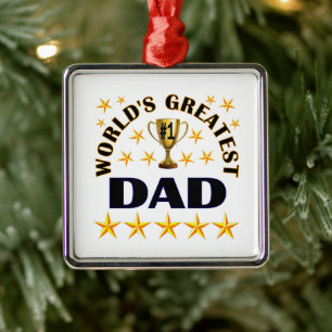 Ornamento De Metal Melhor Pai do Mundo, estrelas douradas,