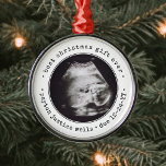 Ornamento De Metal Melhor Presente Alguma Vez Ultrasom Foto Simples D<br><div class="desc">O melhor presente de Natal de sempre. Celebre o presente do precioso que seu mais novo membro da família tem um ornamento de metal redondo com na moda 1. A design neutra em termos de gênero é adequada para um novo menino ou menina. Palavras e imagens neste modelo são simples...</div>