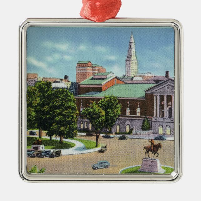 Ornamento De Metal Memorial de Bushnell, estátua de Lafayette (Frente)