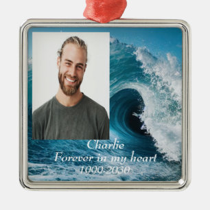 Ornamento De Metal Memorial de Fotografias Personalizadas para sempre