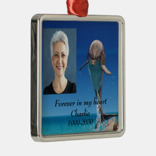 Ornamento De Metal Memorial de Fotografias Personalizadas para sempre