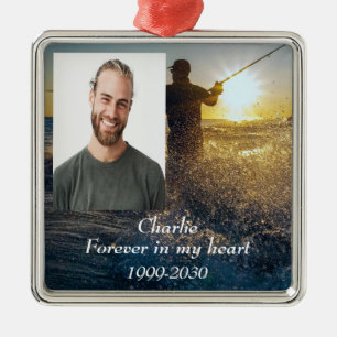 Ornamento De Metal Memorial de Fotografias Personalizadas para sempre