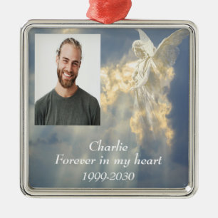 Ornamento De Metal Memorial de Fotografias Personalizadas para sempre