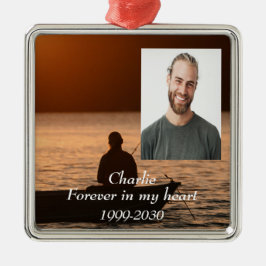 Ornamento De Metal Memorial de Fotografias Personalizadas para sempre