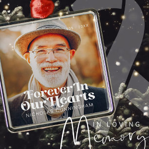 Ornamento De Metal Memorial De Fotos Elegante Para Sempre Em Nossos C