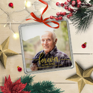 Ornamento De Metal Memorial Fotográfico Personalizado Para Sempre Em 