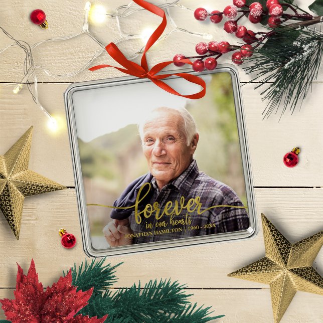 Ornamento De Metal Memorial Fotográfico Personalizado Para Sempre Em  (Criador carregado)