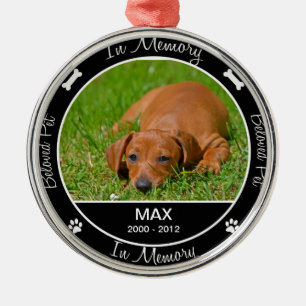 Ornamento De Metal Memorial - Perda de Cão - Foto/Nome Personalizado