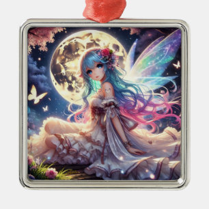 Ornamento De Metal Menina Anime Princesa Fada da Lua no Jardim